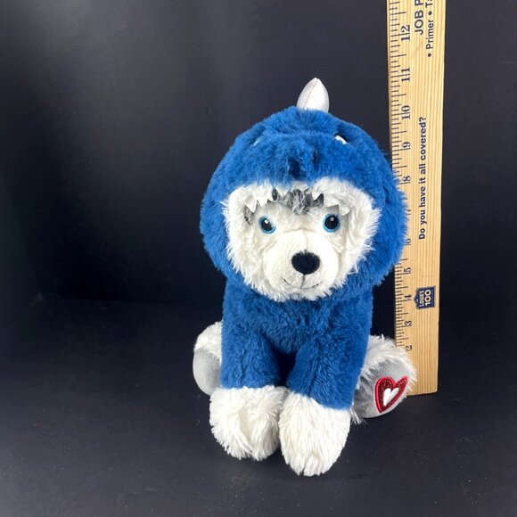 Husky-Inspired Plush Toy With Heart Embroidery & Silver Horn 12" Tall - Picture 6 of 6